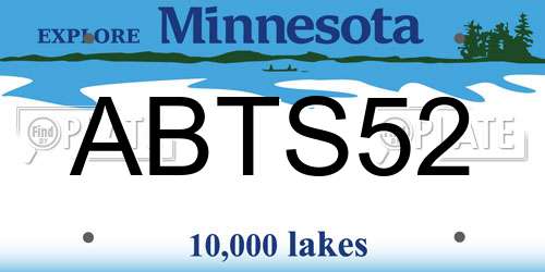 ABTS52 Minnesota License Plate