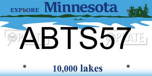 ABTS57 Minnesota License Plate