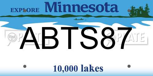 ABTS87 Minnesota License Plate