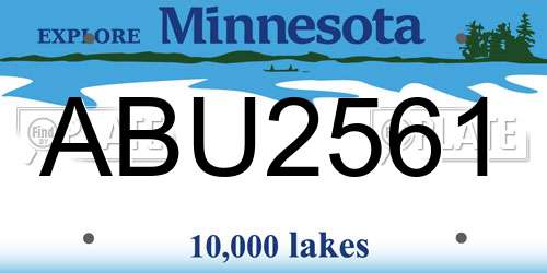 ABU2561 Minnesota License Plate