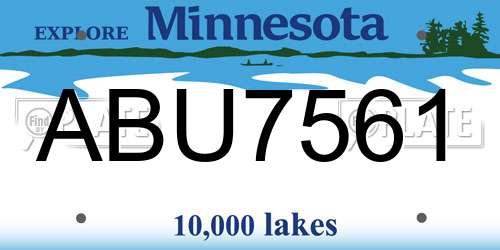 ABU7561 Minnesota License Plate