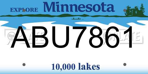 ABU7861 Minnesota License Plate
