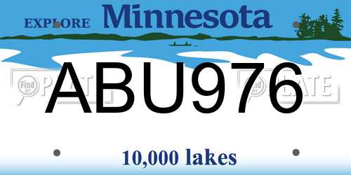 ABU976 Minnesota License Plate