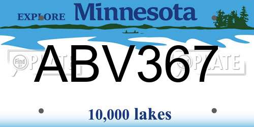 ABV367 Minnesota License Plate