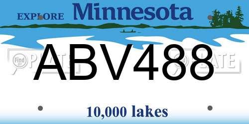 ABV488 Minnesota License Plate
