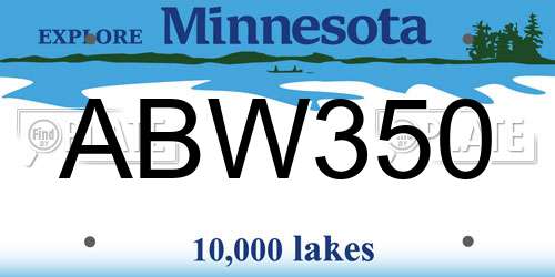ABW350 Minnesota License Plate