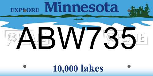 ABW735 Minnesota License Plate