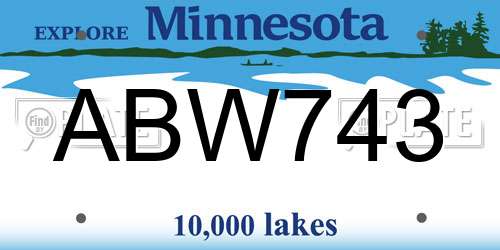 ABW743 Minnesota License Plate