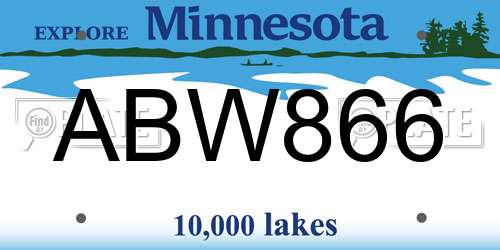 ABW866 Minnesota License Plate