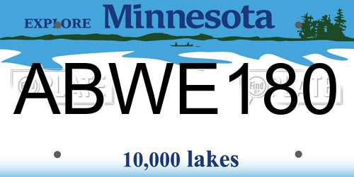 ABWE180 Minnesota License Plate