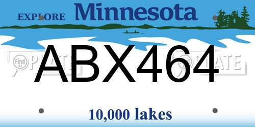 ABX464 Minnesota License Plate