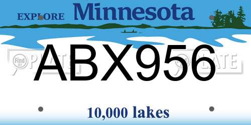 ABX956 Minnesota License Plate