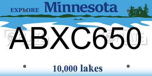 ABXC650 Minnesota License Plate