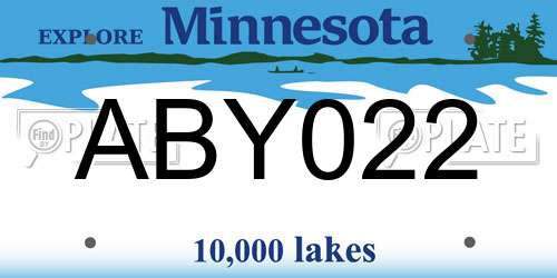 ABY022 Minnesota License Plate