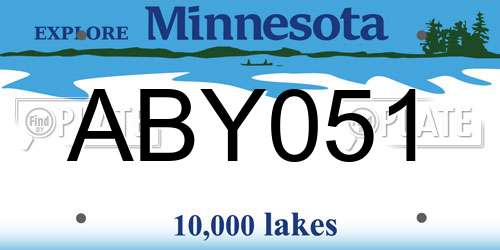 ABY051 Minnesota License Plate