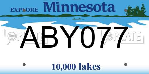 ABY077 license plate in MN state