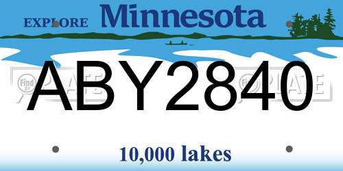 ABY2840 Minnesota License Plate
