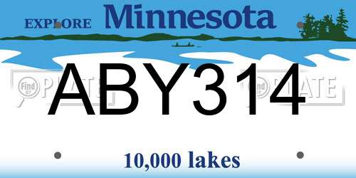 ABY314 Minnesota License Plate