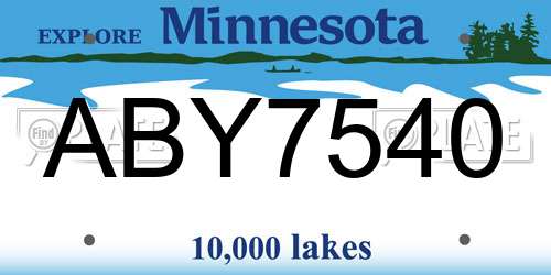 ABY7540 Minnesota License Plate
