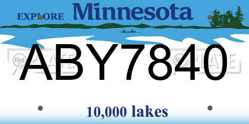 ABY7840 Minnesota License Plate