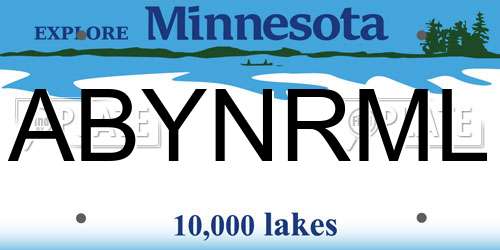 ABYNRML Minnesota License Plate