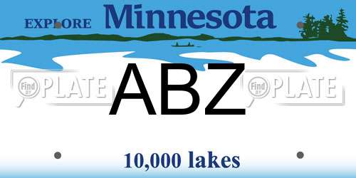 ABZ Minnesota License Plate