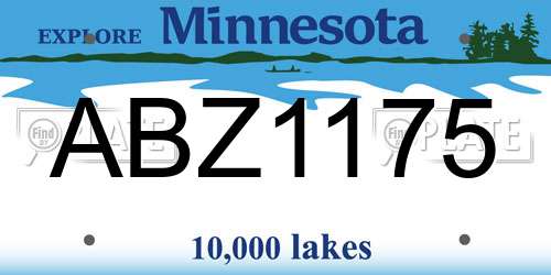ABZ1175 Minnesota License Plate