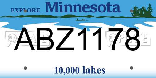 ABZ1178 Minnesota License Plate
