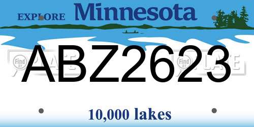 ABZ2623 Minnesota License Plate