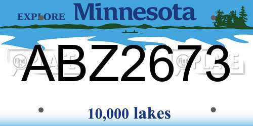 ABZ2673 Minnesota License Plate