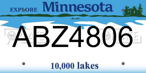 ABZ4806 Minnesota License Plate