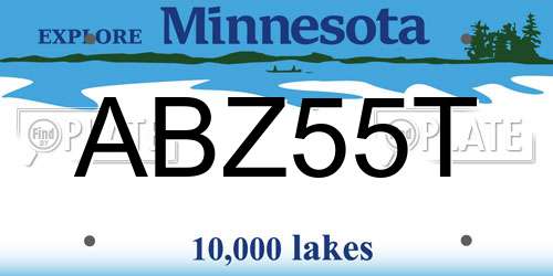 ABZ55T Minnesota License Plate