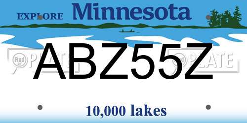 ABZ55Z Minnesota License Plate
