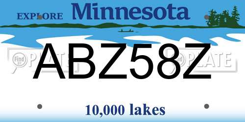 ABZ58Z Minnesota License Plate
