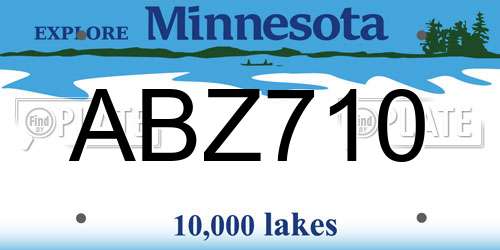ABZ710 Minnesota License Plate