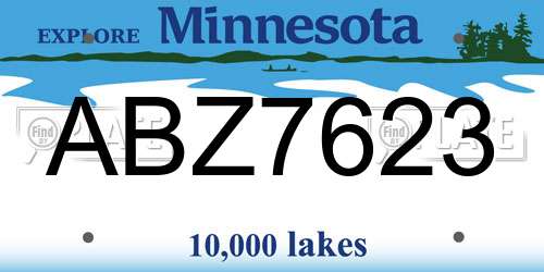 ABZ7623 Minnesota License Plate