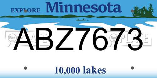ABZ7673 Minnesota License Plate