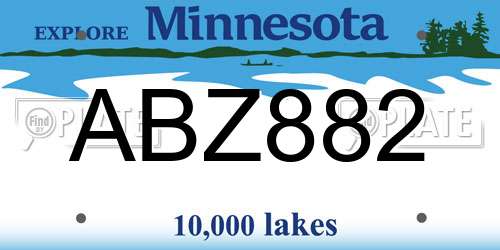 ABZ882 Minnesota License Plate