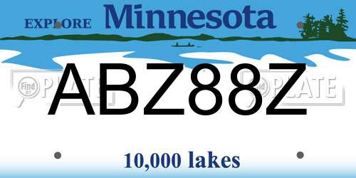 ABZ88Z Minnesota License Plate