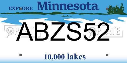 ABZS52 Minnesota License Plate