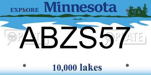 ABZS57 Minnesota License Plate