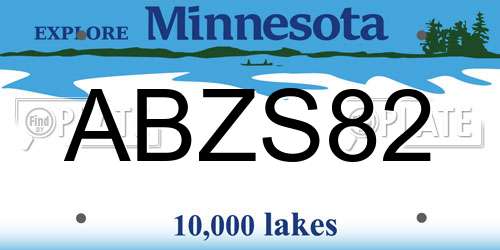 ABZS82 Minnesota License Plate