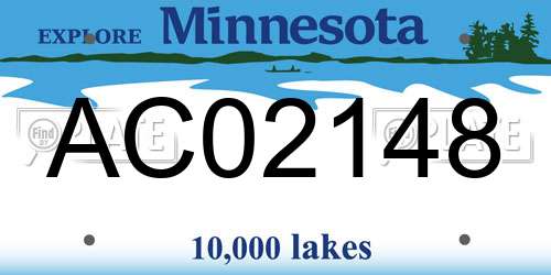 AC02148 Minnesota License Plate