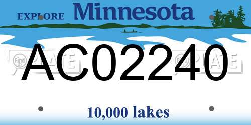 AC02240 Minnesota License Plate