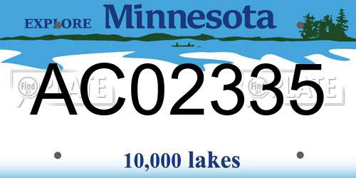 AC02335 Minnesota License Plate