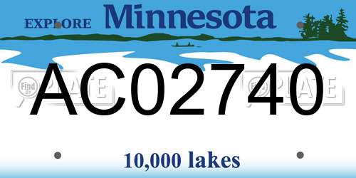 AC02740 Minnesota License Plate