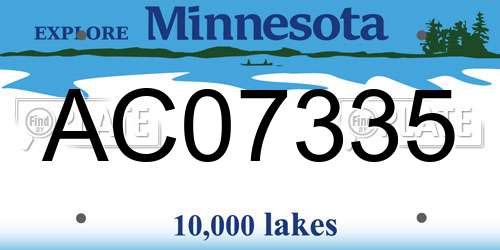 AC07335 Minnesota License Plate