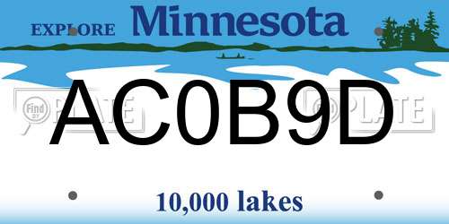 AC0B9D Minnesota License Plate