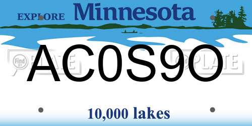 AC0S9O Minnesota License Plate