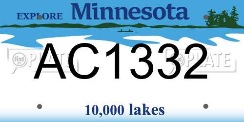 AC1332 Minnesota License Plate